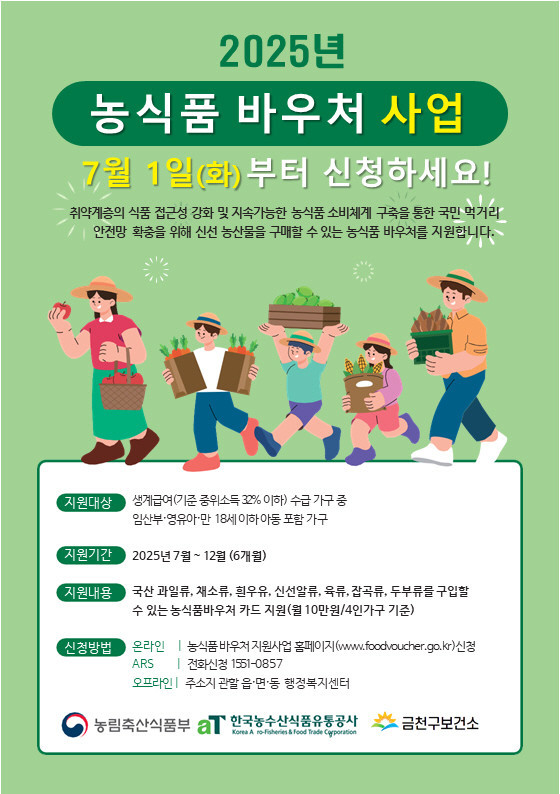 금천구, 취약계층 대상 ‘농식품 바우...